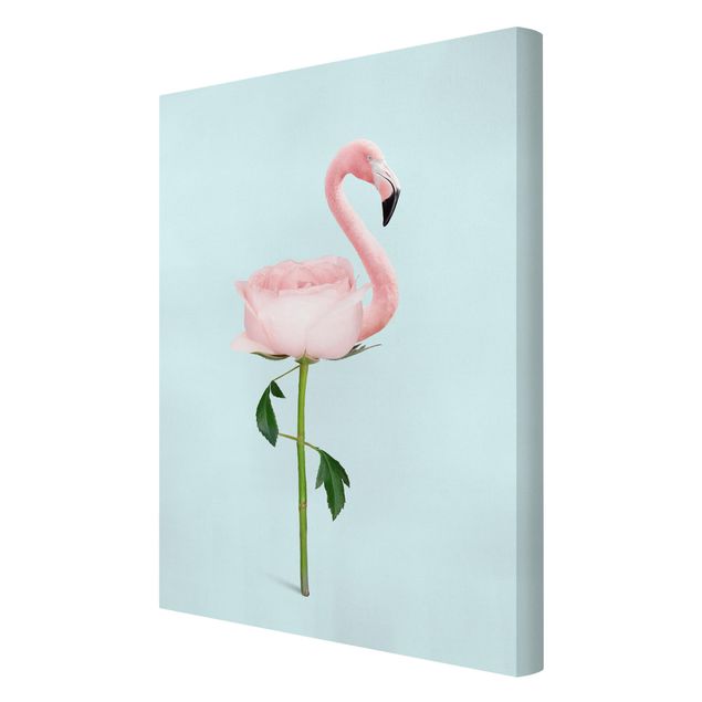 Animal canvas Flamingo With Rose