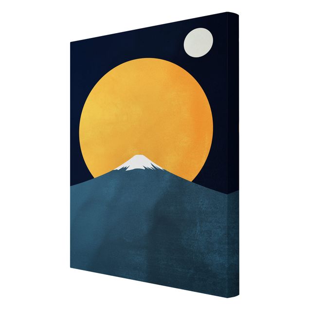 Art prints Sun, Moon And Mountain
