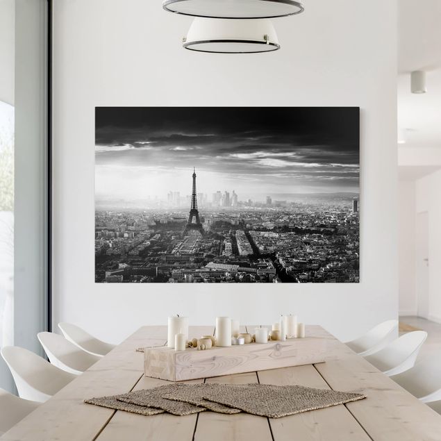 Paris canvas The Eiffel Tower From Above Black And White