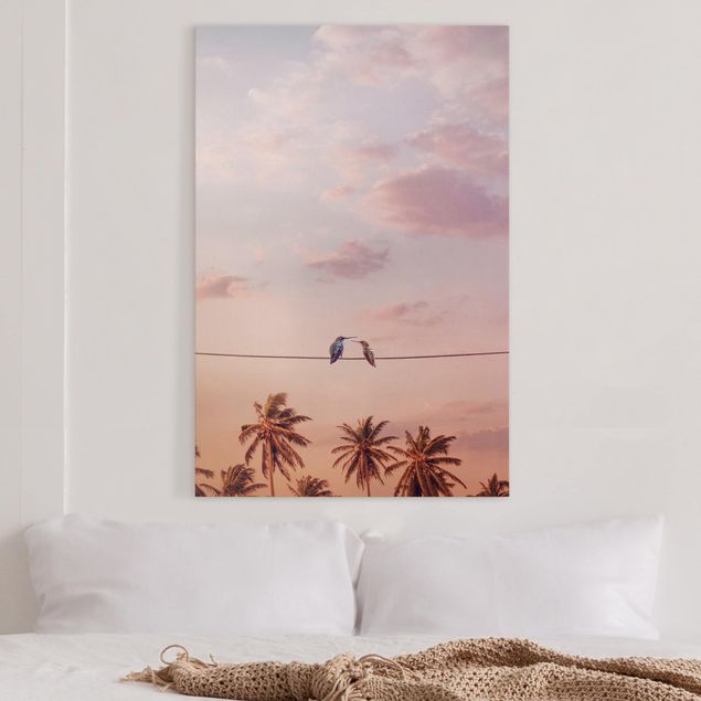 Prints landscape Sunset With Hummingbird