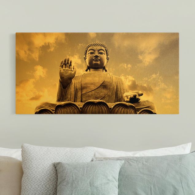 Contemporary art prints Big Buddha Sepia