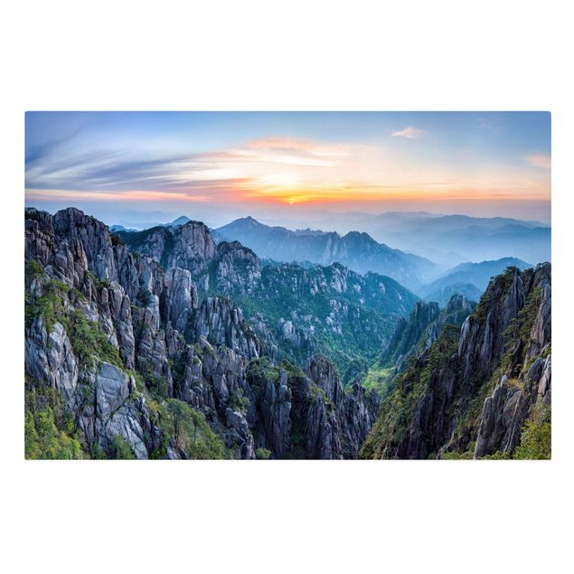 Asian prints Rising Sun Over The Huangshan Mountains