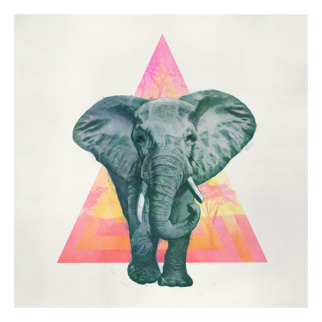 Art prints Illustration Elephant Front Triangle Painting