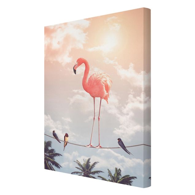Animal canvas Sky With Flamingo