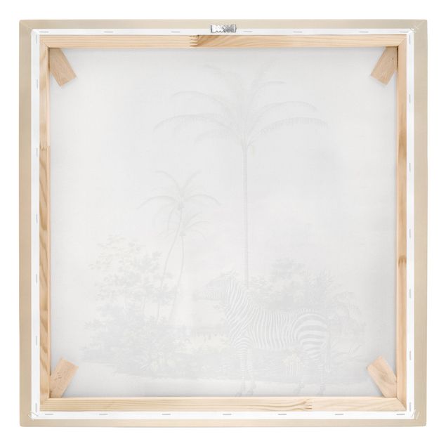 Canvas prints art print Zebra Front Of Palm Trees Illustration