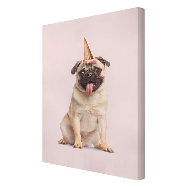 Animal wall art Mops With Ice Cream Cone