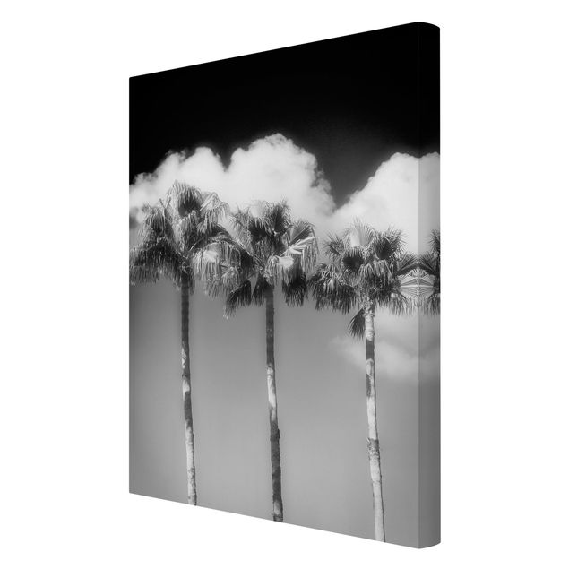 Black and white wall art Palm Trees Against The Sky Black And White