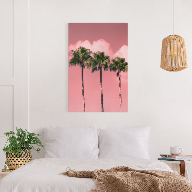 Art posters Palm Trees Against Sky Pink