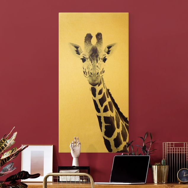 Animal canvas Giraffe Portrait In Black And White