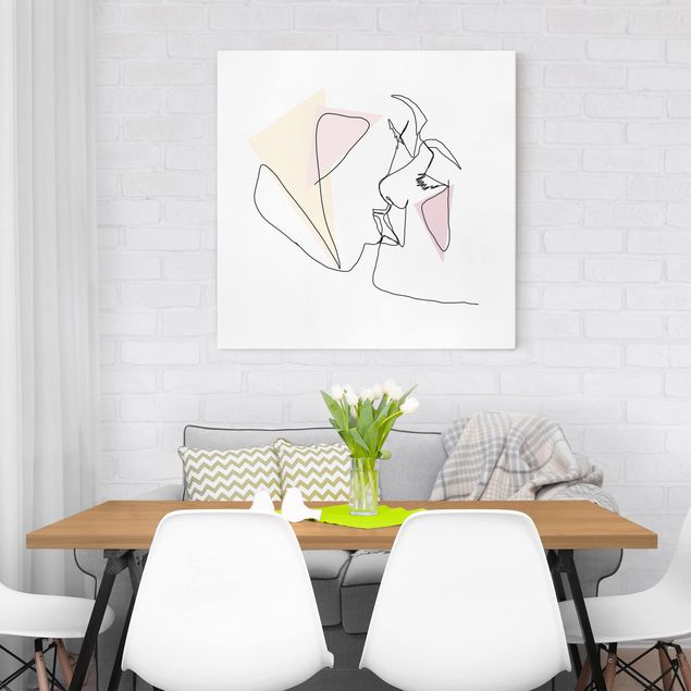 Kitchen Kiss Faces Line Art