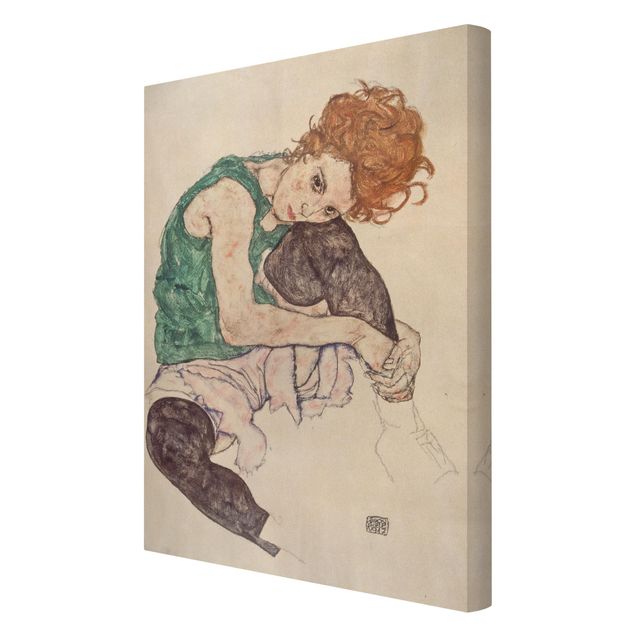 Modern art prints Egon Schiele - Sitting Woman With A Knee Up