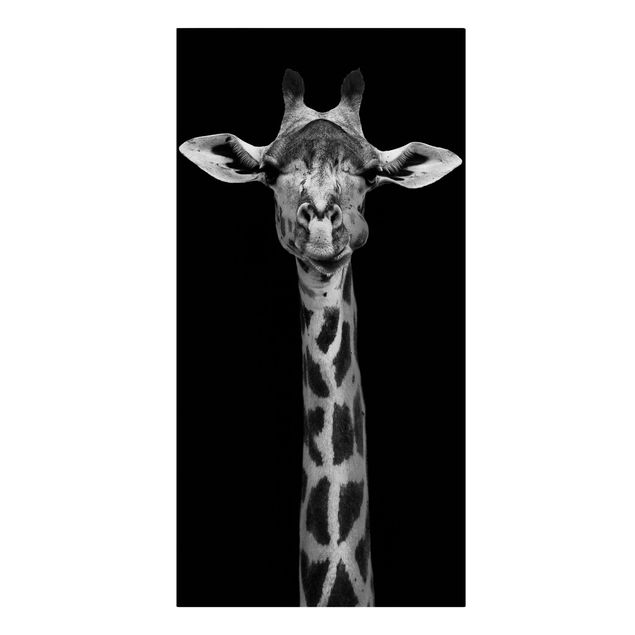 Animal wall art Dark Giraffe Portrait