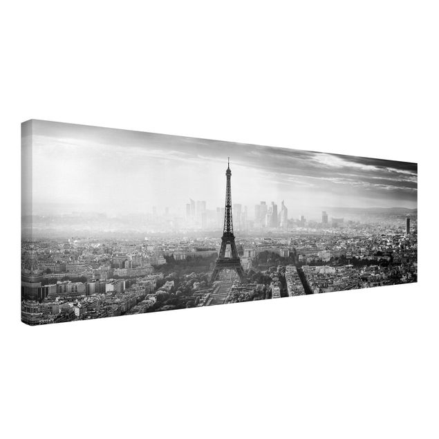 Wall art black and white The Eiffel Tower From Above Black And White