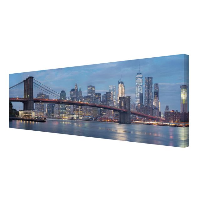 Skyline canvas print Brooklyn Bridge Manhattan New York