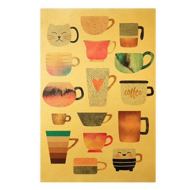Canvas coffee Colourful Mugs With Gold