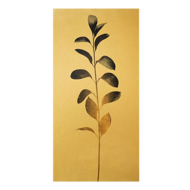 Floral canvas Graphical Plant World - Gold And Grey