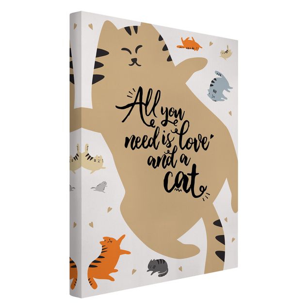 Animal wall art All You Need Is Love And A Cat Cat Belly