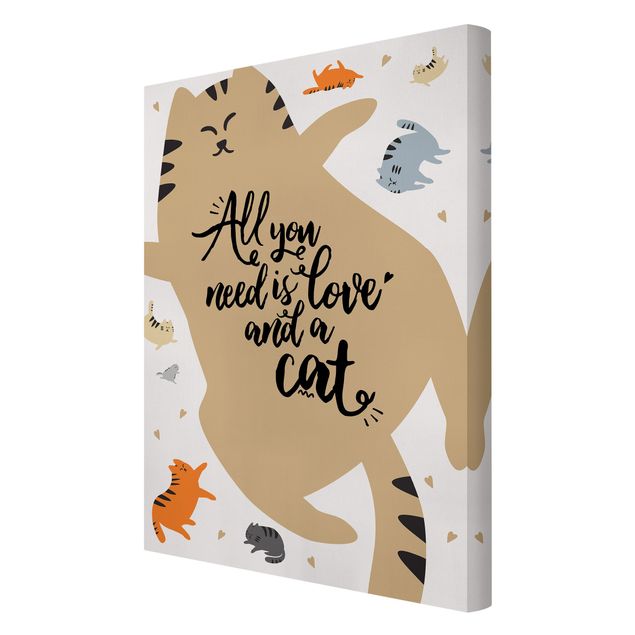 Contemporary art prints All You Need Is Love And A Cat Cat Belly