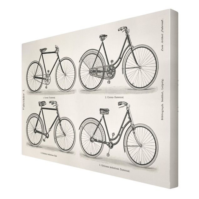 Canvas prints Vintage Poster Bicycles