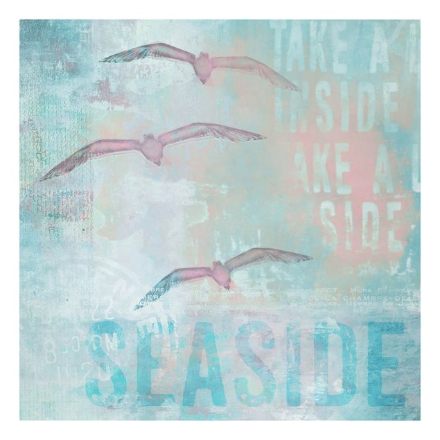 Animal canvas Shabby Chic Collage - Seagulls