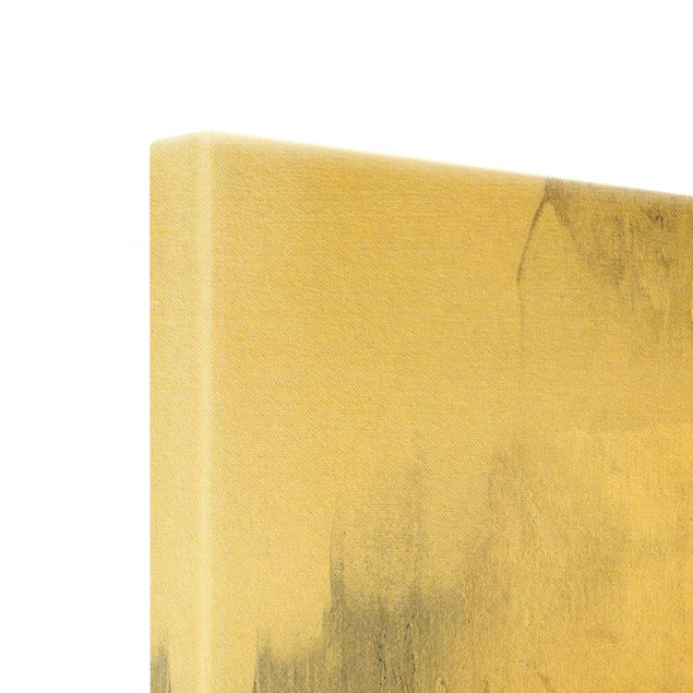 Canvas prints Golden Abstract Winter Painting