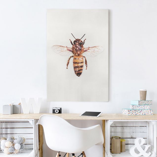 Art posters Bee With Glitter