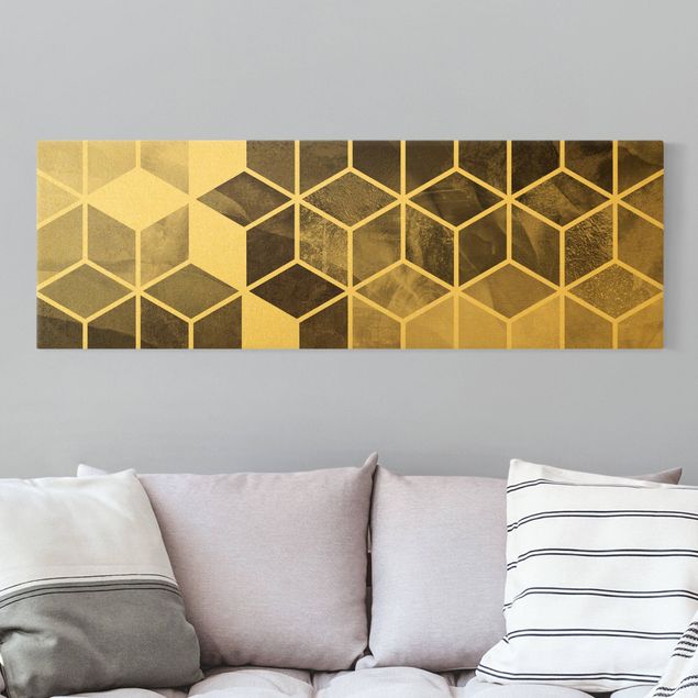Canvas art prints Golden Geometry - Black And White