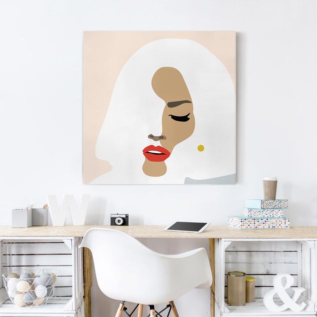 Art styles Line Art Portrait Woman Pastel Beige