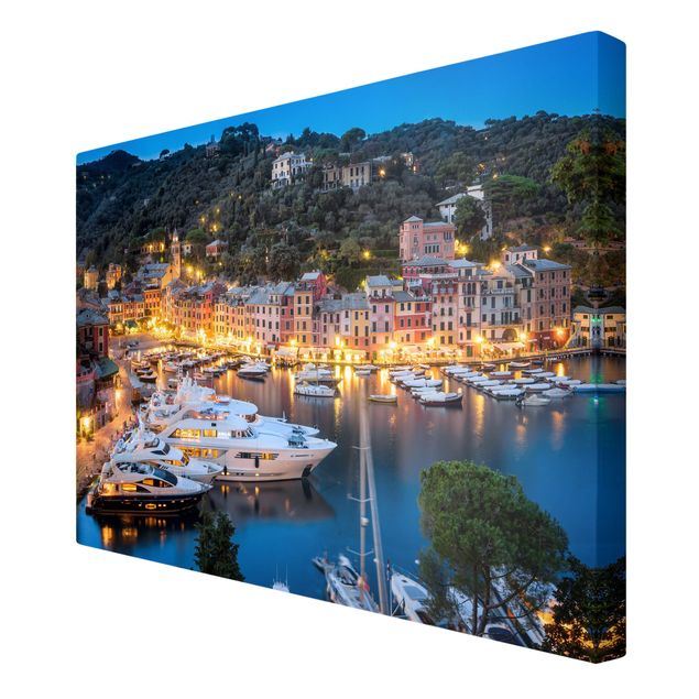Skyline wall art Night Time In The Harbour Of Portofino