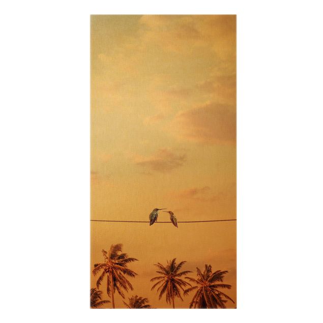 Canvas art Sunset With Hummingbird