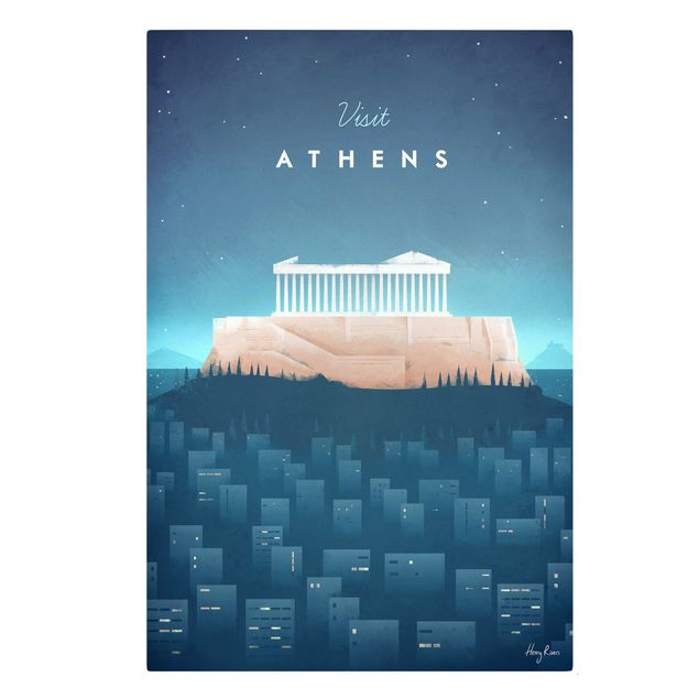 Prints blue Travel Poster - Athens