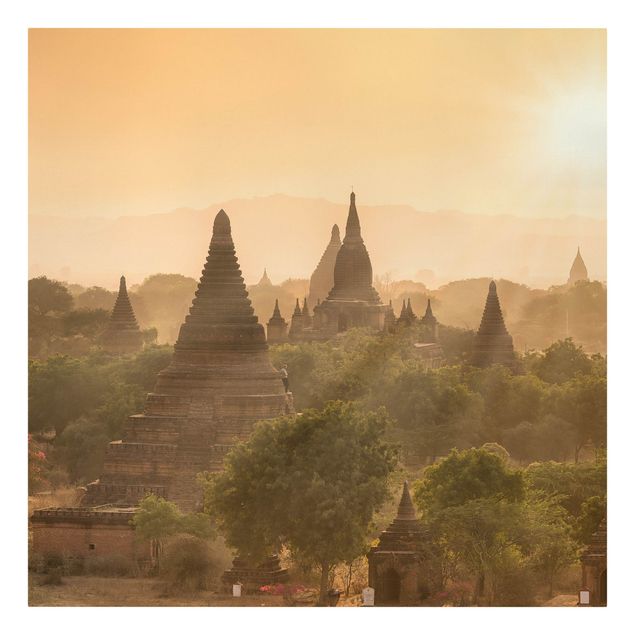 Canvas Asia Sun Setting Over Bagan
