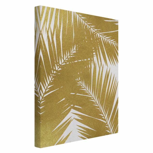 Canvas art prints View Through Golden Palm Leaves