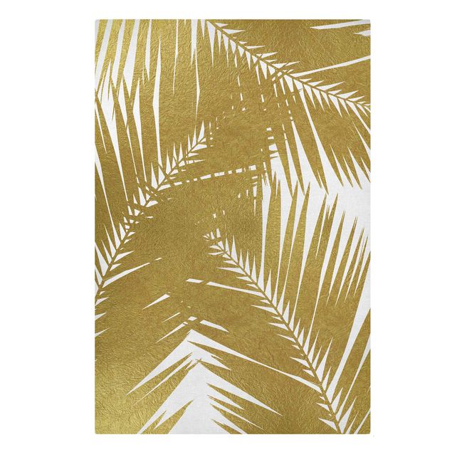Prints floral View Through Golden Palm Leaves