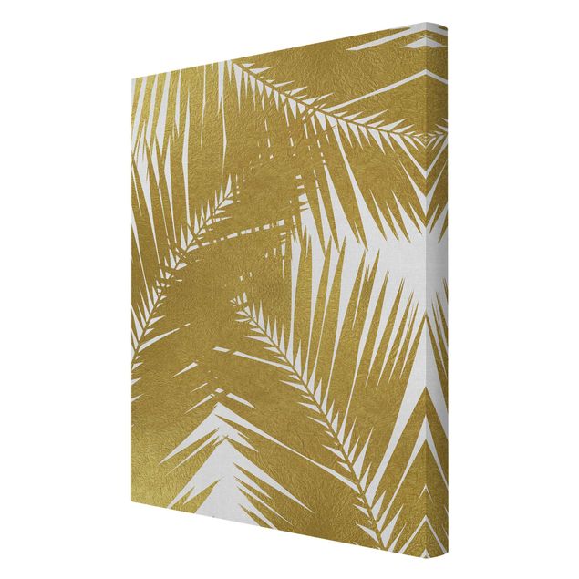 Prints View Through Golden Palm Leaves