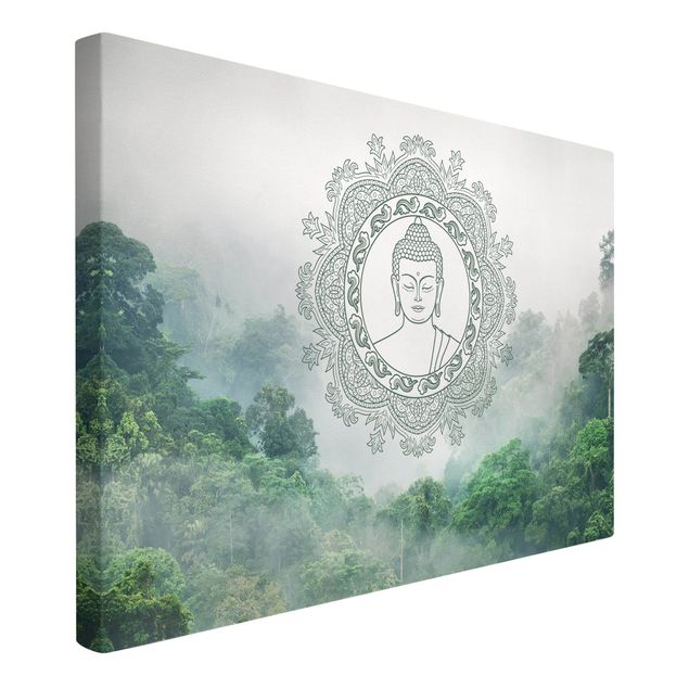 Asian prints Buddha Mandala In Fog