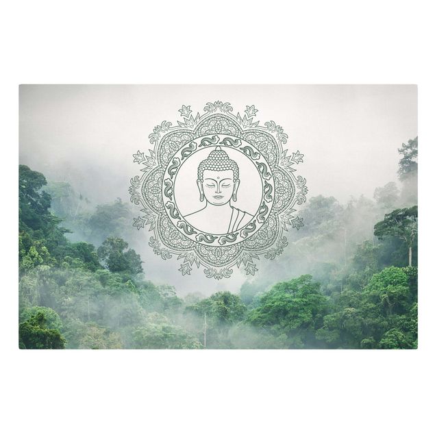 Canvas Asia Buddha Mandala In Fog