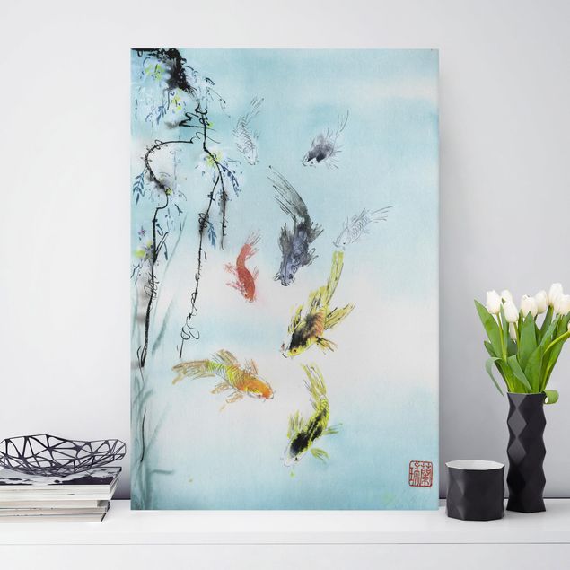 Canvas prints fishes Japanese Watercolour Drawing Goldfish I