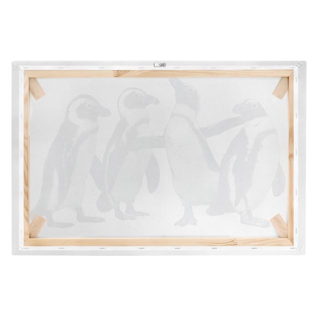 Black and white wall art Illustration Penguins Black And White Watercolour