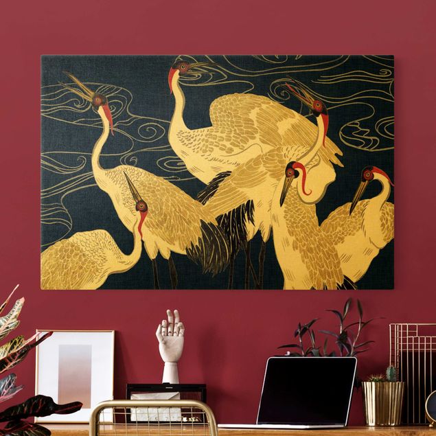 Contemporary art prints Crane With Golden Feathers II