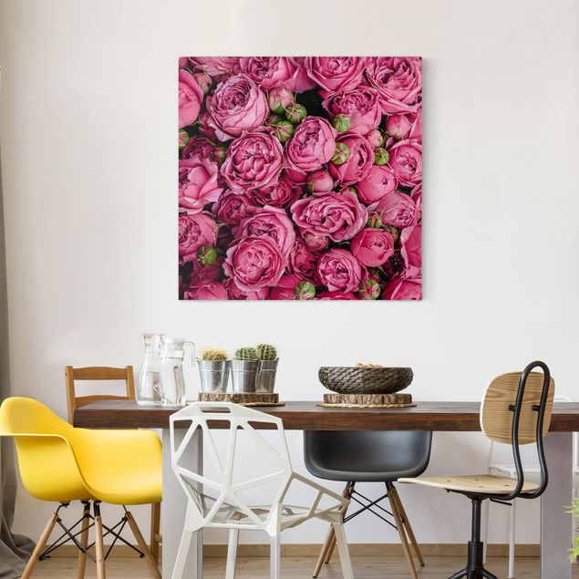 Pink rose canvas Pink Peonies
