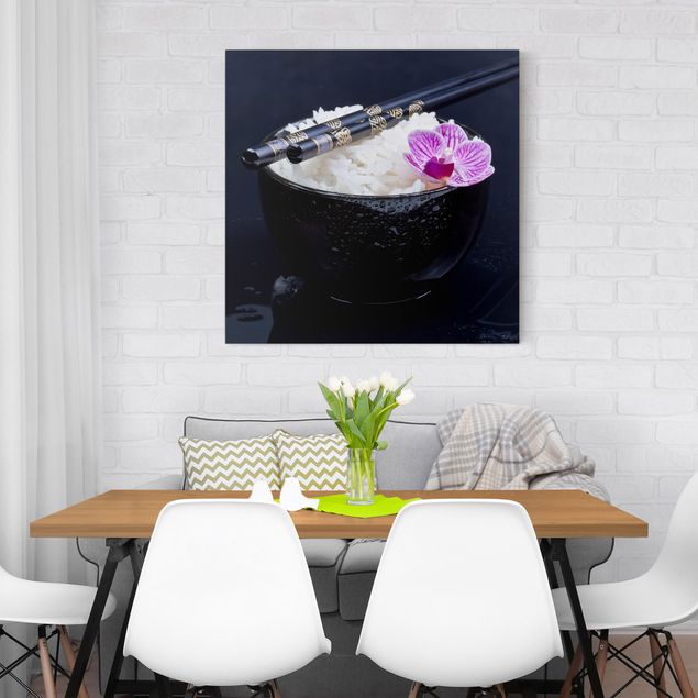 Orchid canvas Rice Bowl With Orchid