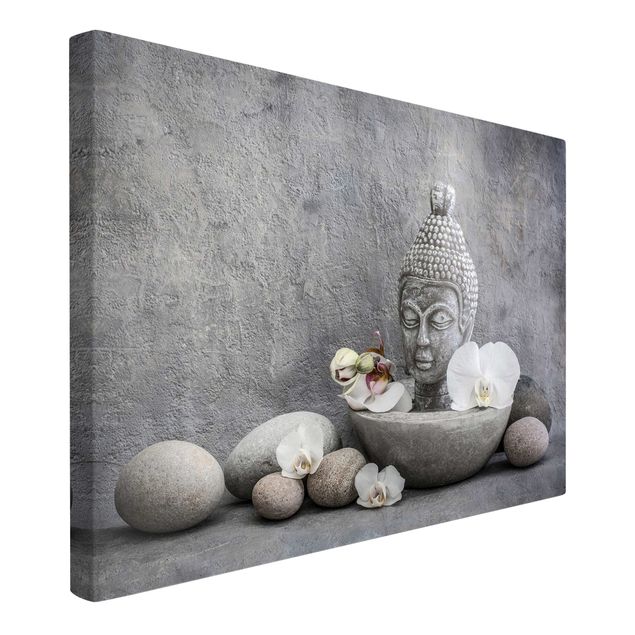 Canvas art Zen Buddha, Orchid And Stone