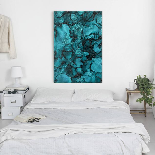 Art posters Turquoise Drop With Glitter