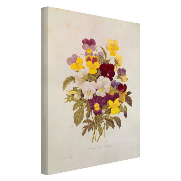 Canvas prints art print Pierre Joseph Redoute - Bouquet Of Pansies