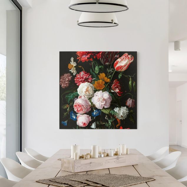 Art posters Jan Davidsz De Heem - Still Life With Flowers In A Glass Vase