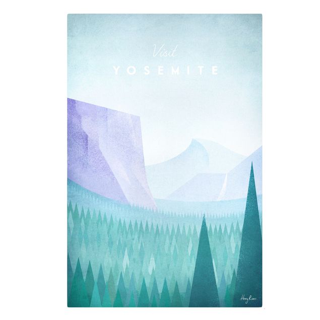 Mountain canvas wall art Travel Poster - Yosemite Park