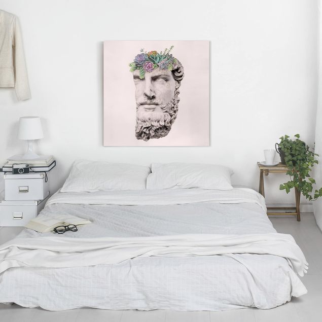 Canvas art prints Head With Succulents