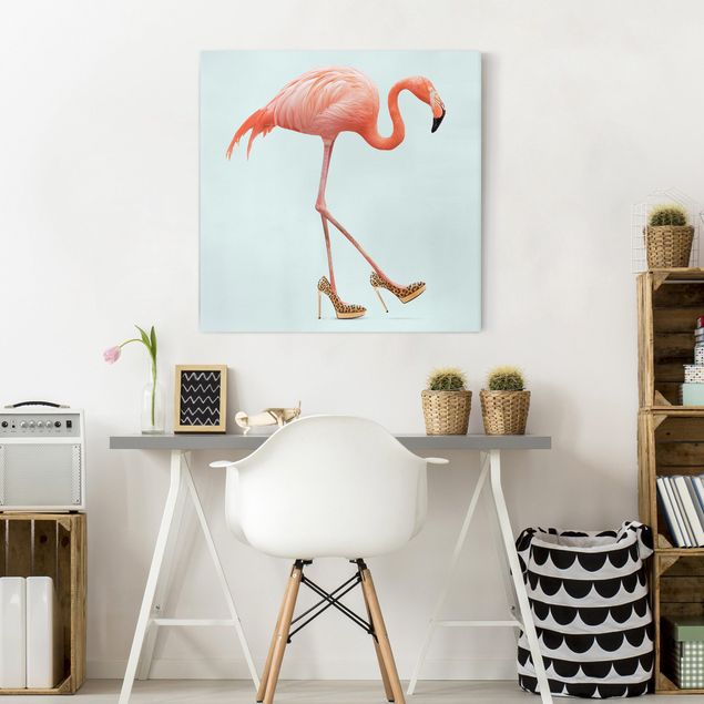 Art prints Flamingo With High Heels