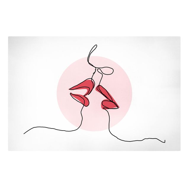 Prints modern Lips Kiss Line Art